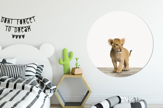 Papier peint Circle - Animaux - Lion - Cub - ⌀ 120 cm - Wall Circle XXL