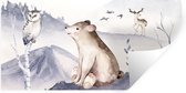 Stickers Stickers muraux - Ours - Hiver - Neige - 40x20 cm - Feuille adhésive