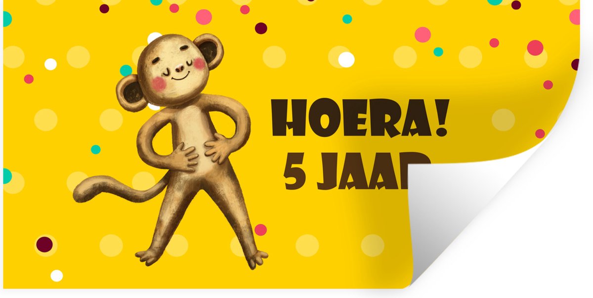 Muurstickers - Sticker Folie - Jubileum - Dieren - Verjaardag - 40x20 cm - Plakfolie - Muurstickers Kinderkamer - Zelfklevend Behang - Zelfklevend behangpapier - Stickerfolie