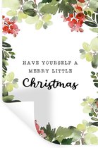 Stickers muraux - Noël - Citation - Aquarelle - 20x30 cm - Feuille adhésive