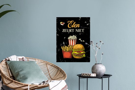 Stickers muraux - Nourriture - Vintage - Citation - Zwart - 30x40 cm - Film Adhésif - Cadeau Femme - Cadeau Homme