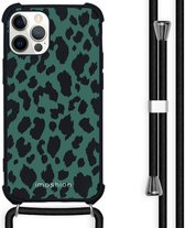 iMoshion Design hoesje met koord voor de iPhone 12, iPhone 12 Pro - Luipaard - Groen / Zwart