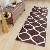 Tapiso Sari Tapijt Loper Bruin Modern Woonkamer Slaapkamer Hal Maat- 120x200