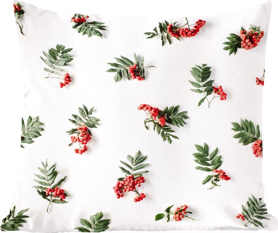 Sierkussens - Kussentjes Woonkamer - 60x60 cm - Winter - Wit - Mistletoe - Kerstversiering - Kerstdecoratie voor binnen - Woonkamer