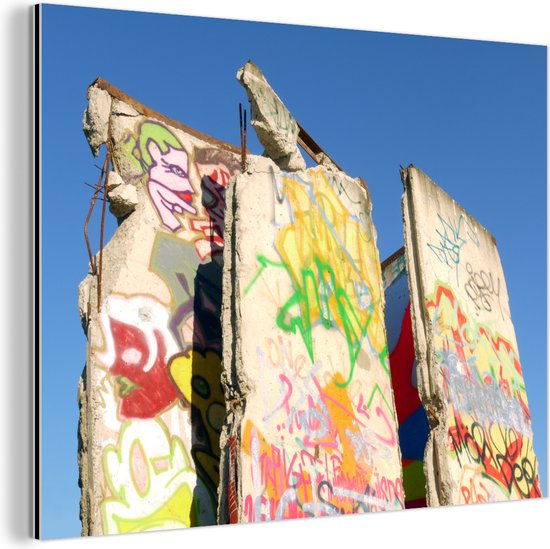 Wanddecoratie Metaal - Aluminium Schilderij Industrieel - Berlijnse muur - Duitsland - Cultuur - 40x30 cm - Dibond - Foto op aluminium - Industriële muurdecoratie - Voor de woonkamer/slaapkamer