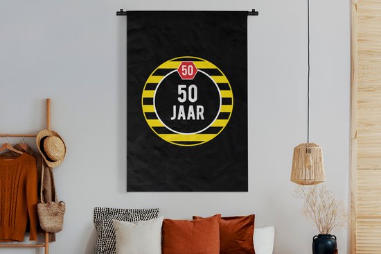 Tapisserie - Toile Murale - Fête - 50 Ans - Décoration - 120x180 cm - Tapisserie