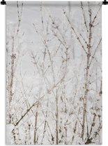 Wandkleed - Wanddoek - Sneeuw - Winter - Natuur - 90x135 cm - Wandtapijt