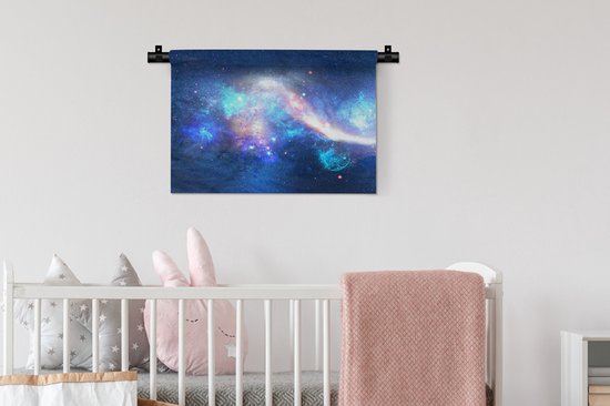 Tapisserie - Tissu mural - Univers - Blauw - Etoiles - 60x40 cm - Tapisserie