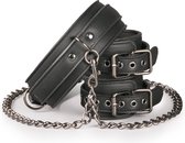 Kunstleren halsband met handboeien - BDSM - Bondage