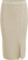 Vila Rok Viril Overlap Knit Skirt 14065535 Natural Melange Dames Maat - XL