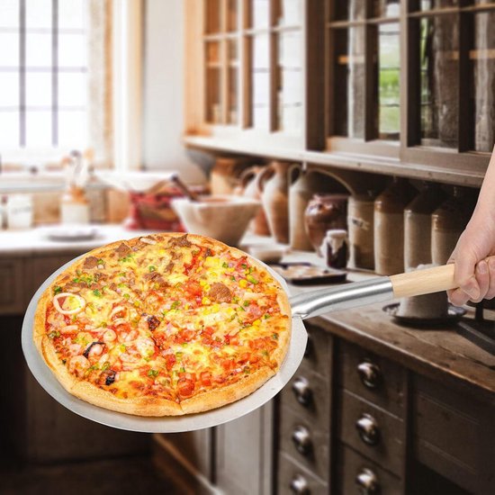 Pelle à Pizza Decopatent® - Pelle à Pizza Ronde avec Manche Long en Bois  (80cm) 