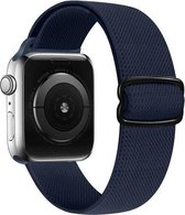 By Qubix Solo Loop Nylon bandje - Donkerblauw - Geschikt voor Apple Watch 42mm - 44mm - 45mm - Ultra - 49mm - Compatible Apple watch bandje -