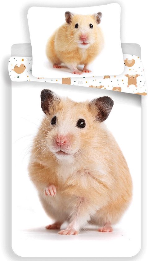 Animal Pictures Dekbedovertrek Hamster - Eenpersoons - 140 x 200 cm - Wit |  bol.com