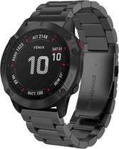 Stalen bandje metaal geschikt voor Garmin Fenix 5x - Plus & Sapphire - Fenix 6x - Pro & Sapphire - Garmin Fenix 7x - Solar & Sapphire - Quickfit 26 / 26mm band voor Garmin smartwat