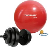 Tunturi - Fitness Set - Vinyl Halterset 15 kg  - Gymball Rood 90 cm