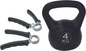 Tunturi - Fitness Set - Knijphalters 2 stuks - Kettlebell 4 kg