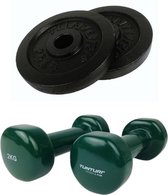 Tunturi - Fitness Set - Vinyl Dumbbell 2 x 2 kg - Halterschijven 2 x 2,5 kg