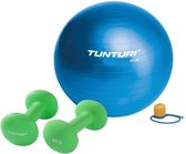 Tunturi - Fitness Set - Neopreen Dumbbellset 2 x 4 kg - Gymball Blauw 55 cm