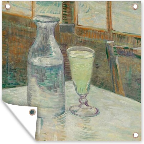 Tuinposters Cafétafel met absint - Vincent van Gogh - 50x50 cm - Tuindoek - Buitenposter
