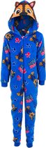 Paw patrol chase onesie-pyjama -Coral Fleece-jumpsuit met capuchon-kind - blauw, 122-128 (7-8Jaar)