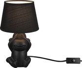 LED Tafellamp - Trion Cotlin - E14 Fitting - Rond - Mat Zwart - Keramiek