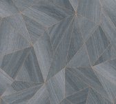 Grafisch behang Profhome 361333-GU vliesbehang glad met geometrische vormen mat grijs zwart 5,33 m2