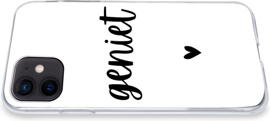 Coque iPhone 12 - Citation - Vie - Heureux - Siliconen