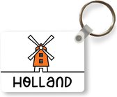Sleutelhanger - Molen - Oranje - Wit - Holland - Uitdeelcadeautjes - Plastic