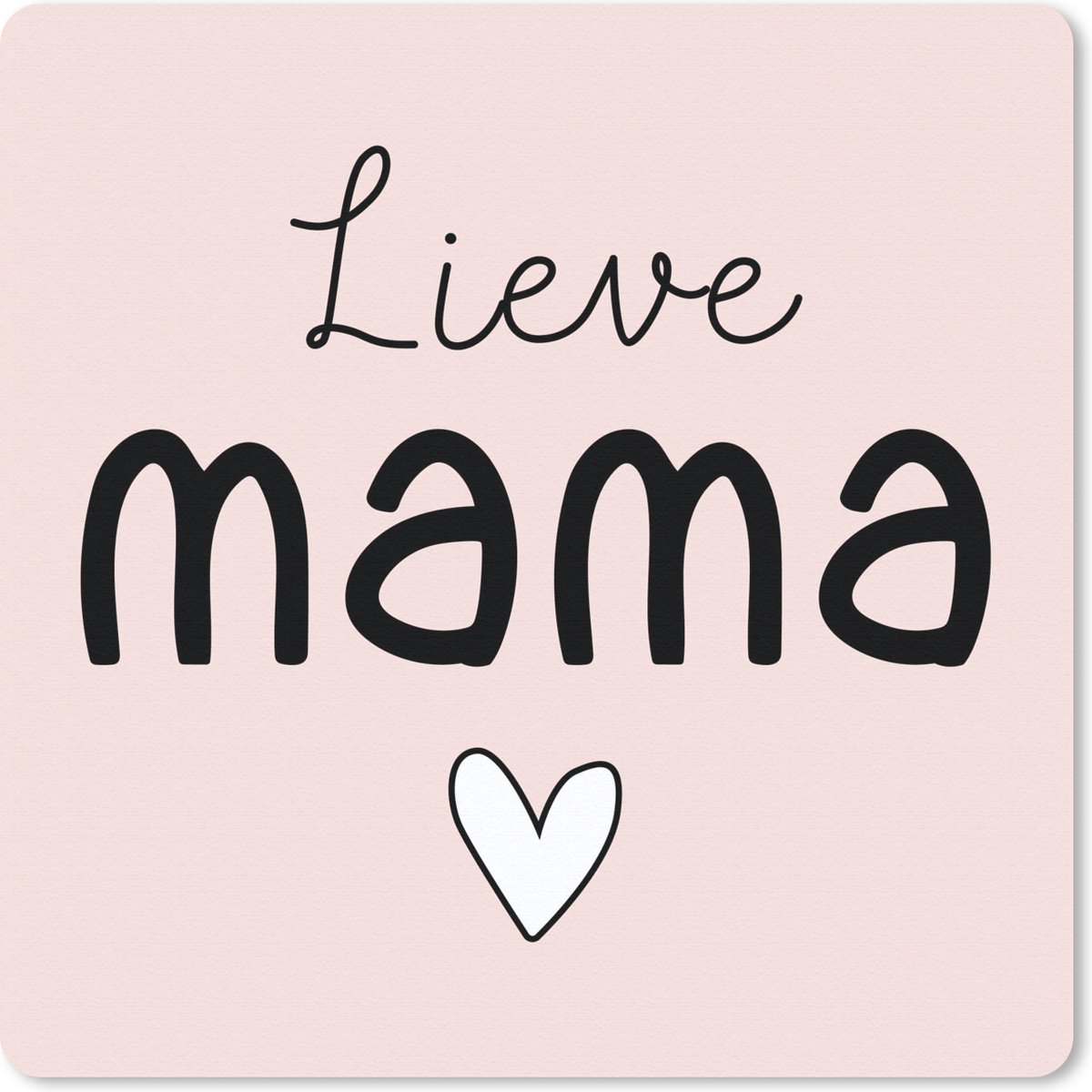 Muismat 30x30 cm - Mousepad Mama - Moederdag cadeautje - Roze - Pastel - Muismatten