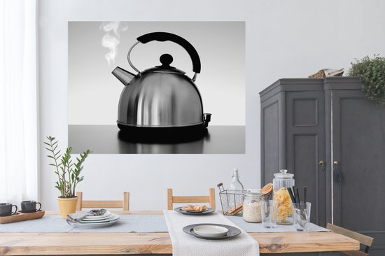 Théière avec poster papier vapeur 160x120 cm - Tirage photo sur Poster (décoration murale salon / chambre) XXL / Groot format!