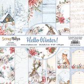 ScrapBoys Hello Winter! paperpad 12 vl+cut out elements-DZ HEWI-10 190gr 20,3x20,3cm