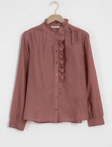 Sissy-Boy - Roze zijde ruffle blouse