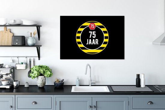 Cadre photo avec affiche - Anniversaire - 75 ans - Citation - 90x60 cm - Cadre pour affiche