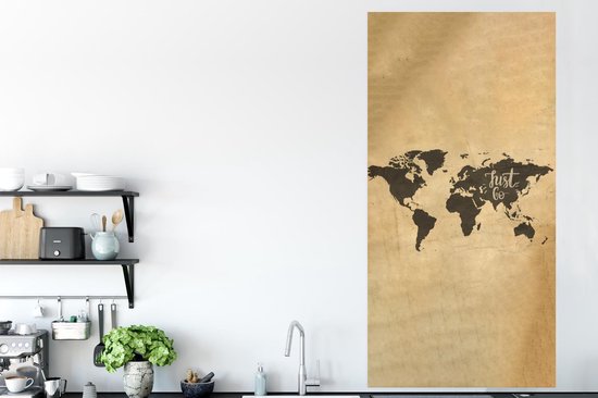 Cartes du monde du monde - Carte du Wereldkaart - Carte - Proverbes - 80x160 cm