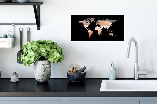Carte du Wereldkaart murale - Carte du Wereldkaart - Peinture - Design - 40x20 cm - Affiche