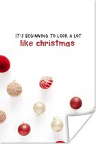 Poster Winter - Quote - Kerstballen - 80x120 cm - Kerstmis Decoratie - Kerstversiering - Kerstdecoratie Woonkamer - Kerstversiering - Kerstdecoratie voor binnen - Kerstmis
