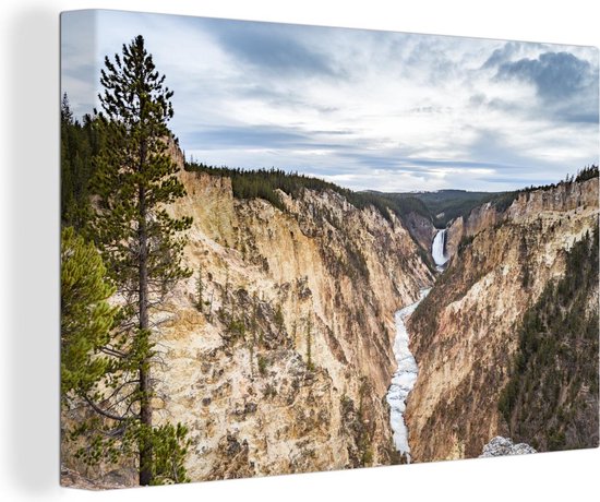 Yellowstone Verenigde Staten Canvas 120x80 cm - Foto print op Canvas schilderij (Wanddecoratie)