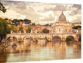 Sint-Pieter en Engelenbrug over de Tiber in Rome - Foto op Dibond - 90 x 60 cm