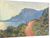 La Corniche bij Monaco, Claude Monet - Foto op Dibond - 60 x 40 cm