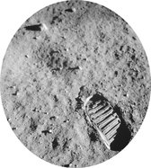 Astronaut footprint (voetafdruk op maanoppervlak) - Foto op Dibond - ⌀ 60 cm
