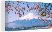 Canvas Schilderij Uitzicht op de Fuji Berg in het Aziatische Japan - 80x40 cm - Wanddecoratie