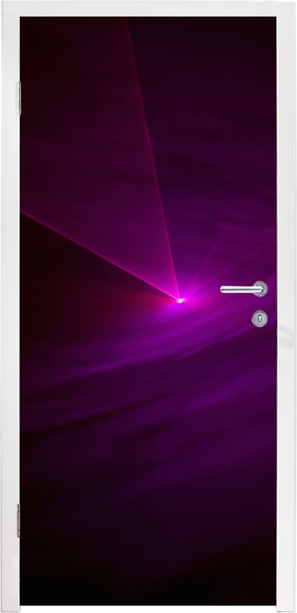 Afbeelding van product StickerSnake  Deursticker Roze gloed van laserlichten - 95x235 cm - Deurposter