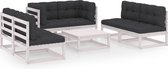 Decoways - 7-delige Loungeset met kussens massief grenenhout