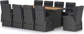 Decoways - 11-delige Tuinset met kussens poly rattan zwart
