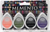 Memento dew drops eco pack - Jelly Beans - 4x stempelkussen dewdrop - oranje groen zwart paars snoep