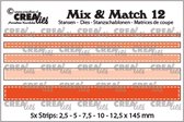 Mix & Match Stansen - Nr.12 - Strips - Stiksteeklijn - 12.5x145mm - 5 stuks