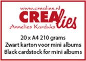 Crealies Basis A4 zwart karton (210 grams) voor o.a. mini albums CLBS109  20x A4