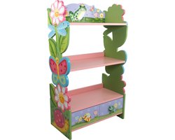 Teamson Kids Grote Magische Tuin Houten Boekenkast voor Kinderen - 3 Niveaus - Voor Speelgoed & Boeken - Kinderslaapkamer Accessoires - 96.5cm (H) x 55.9cm (L) x 29.2cm (B)