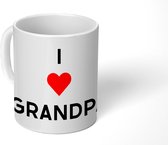 Mok - Koffiemok - Vaderdag - Cadeautje - Opa - I love grandpa - Spreuken - Quote - Mokken - 350 ML - Beker - Koffiemokken - Theemok - Mok met tekst - Vaderdag cadeau - Geschenk - Cadeautje voor hem - Tip - Mannen