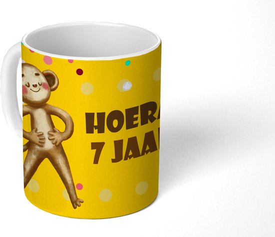 Mug - Singe - Année d'anniversaire - 350 ML - Tasse - Cadeau Sinterklaas - Cadeaux de Noël - Cadeaux de chaussures - Cadeaux à distribuer